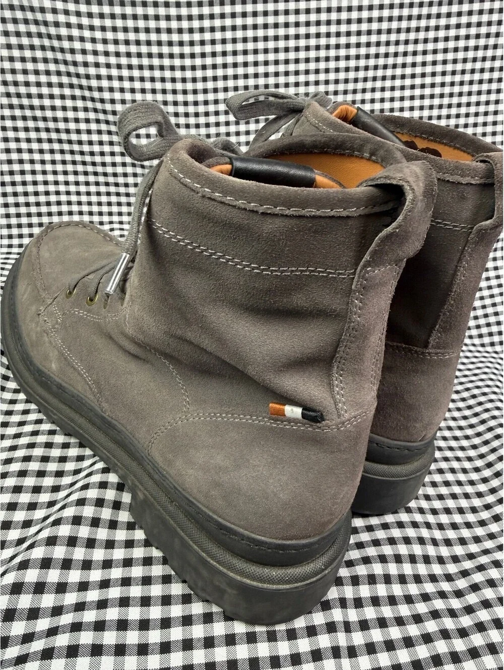 Allen Edmonds Sawyer Waterproof Boots Men 13 D Gray Suede Moc Toe Lug Sole 5860